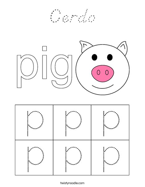 Happy Pig Coloring Page