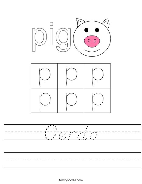 Happy Pig Worksheet