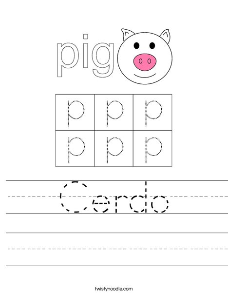 Happy Pig Worksheet