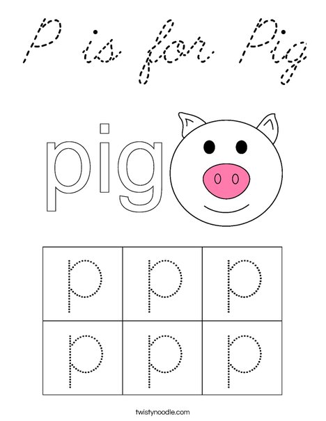 Happy Pig Coloring Page