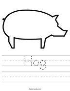 Hog Handwriting Sheet