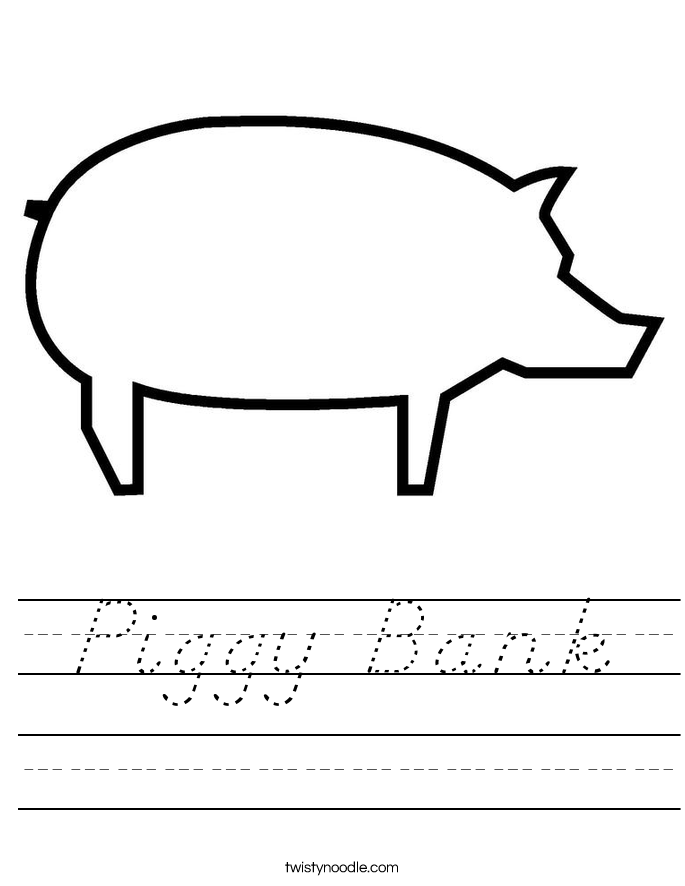 Piggy Bank Worksheet