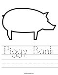 Piggy Bank Worksheet