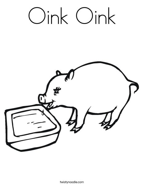 Pig Drinking Coloring Page