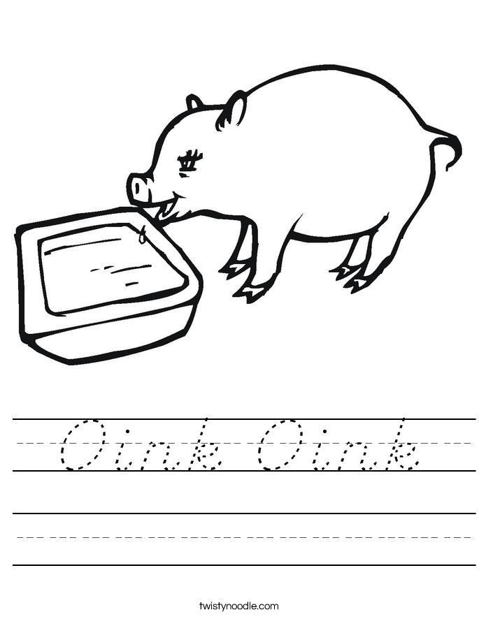 Oink Oink Worksheet