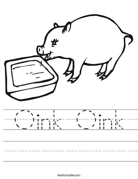 Pig Drinking Worksheet