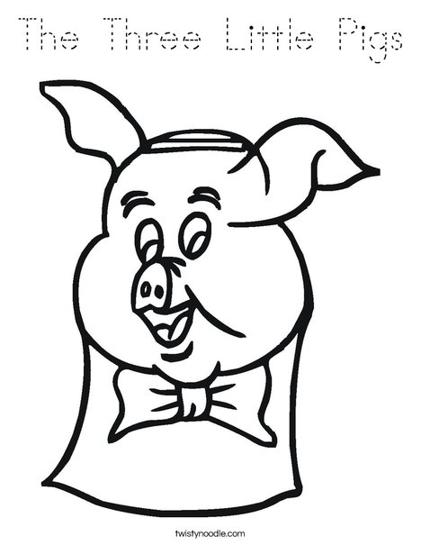 Pig with Bow Tie Coloring Page