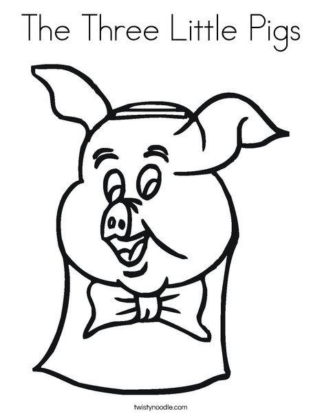 Pig with Bow Tie Coloring Page