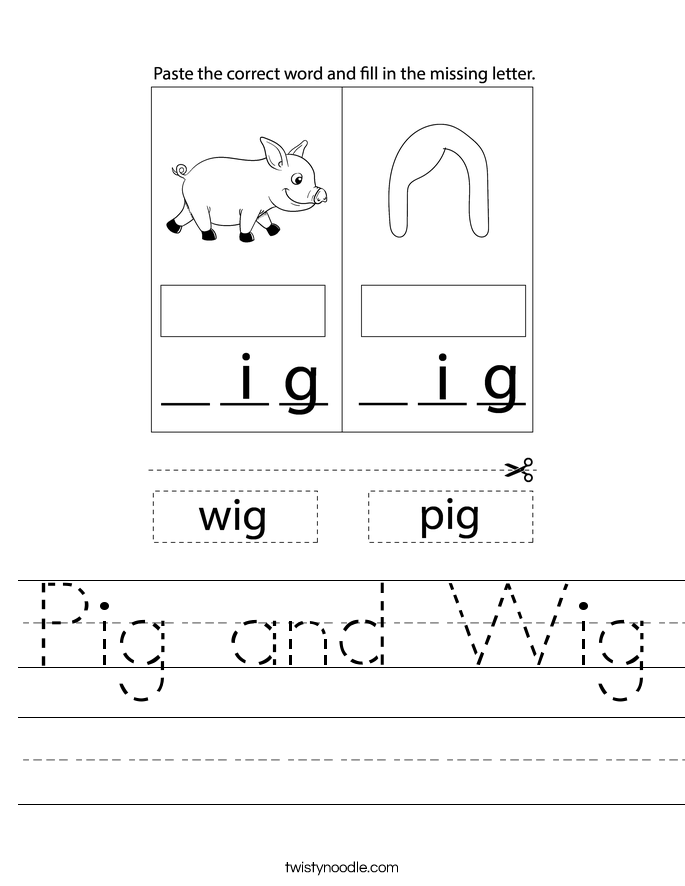 Pig and Wig Worksheet