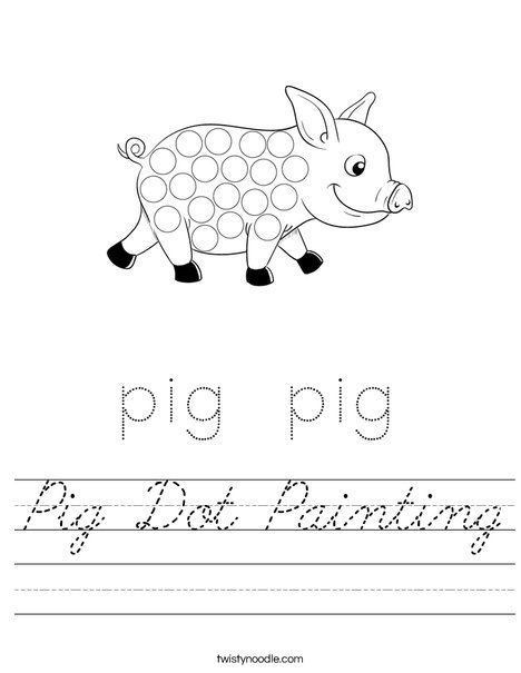 Pig Dot Painting Worksheet