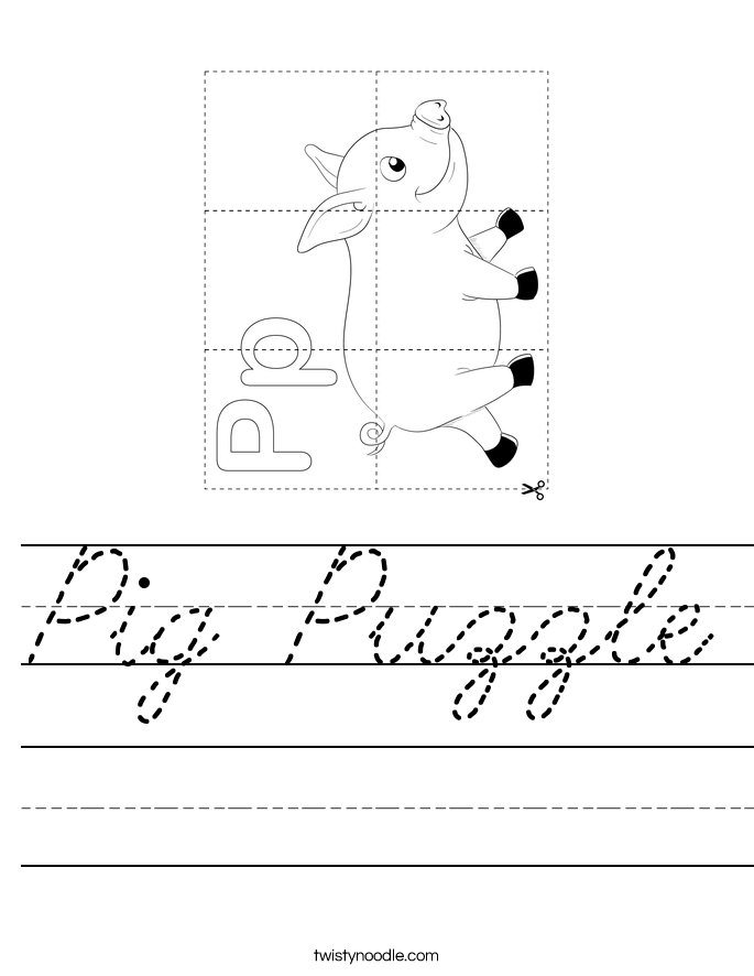 Pig Puzzle Worksheet
