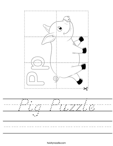Pig Puzzle Worksheet