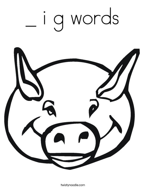 Pig Head Coloring Page