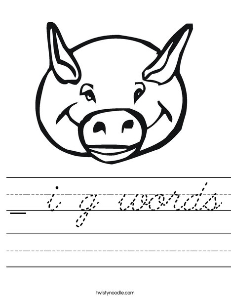 Pig Head Worksheet