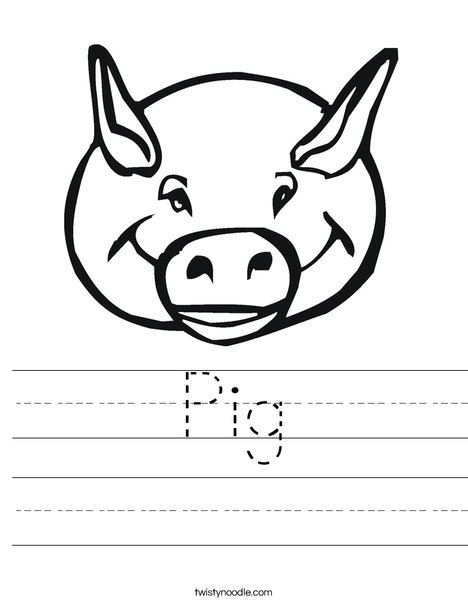 Pig Head Worksheet