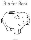 B is for Bank Coloring Page
