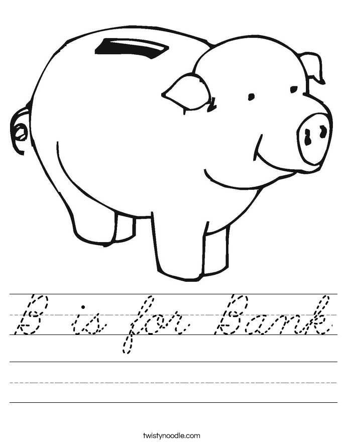 B is for Bank Worksheet