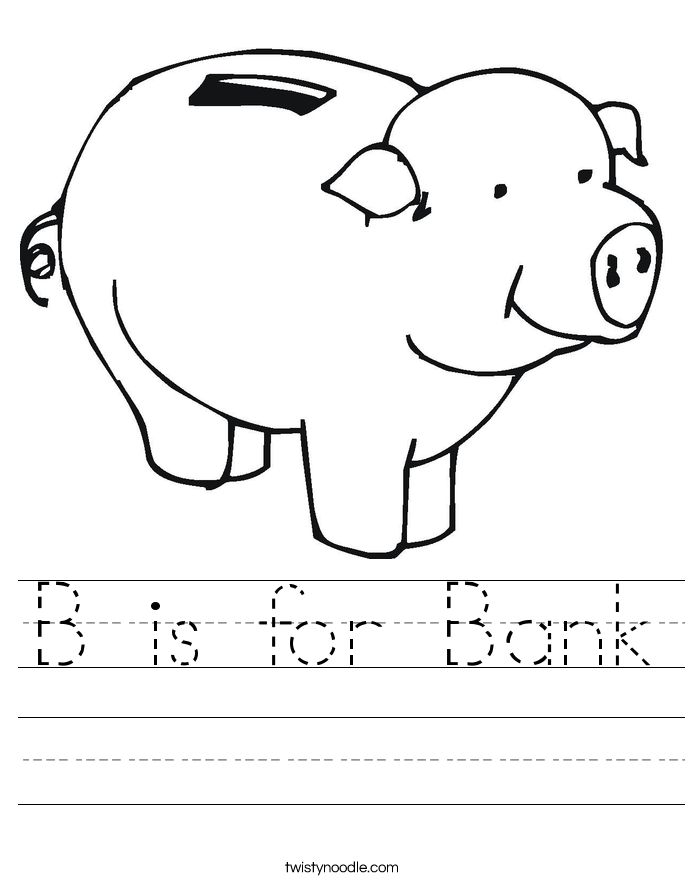 B is for Bank Worksheet