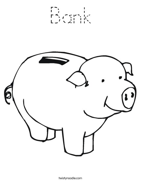 Pig Bank Coloring Page