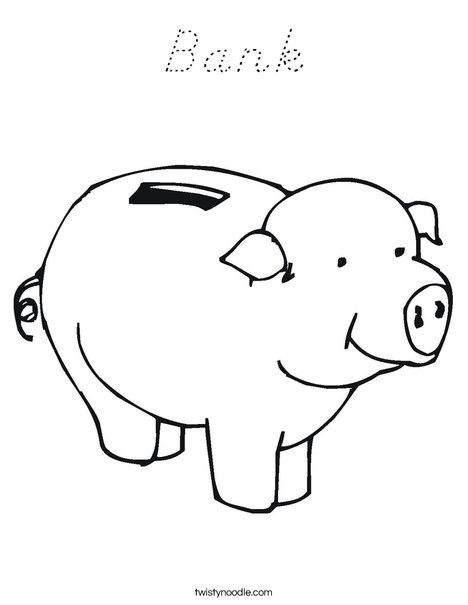 Pig Bank Coloring Page