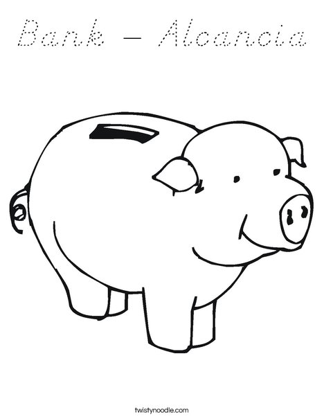 Pig Bank Coloring Page