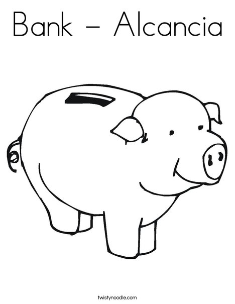 Pig Bank Coloring Page