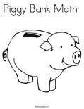 Piggy Bank Math Coloring Page