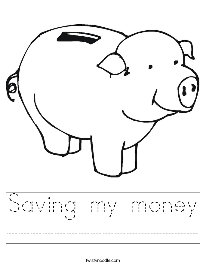 Saving my money Worksheet