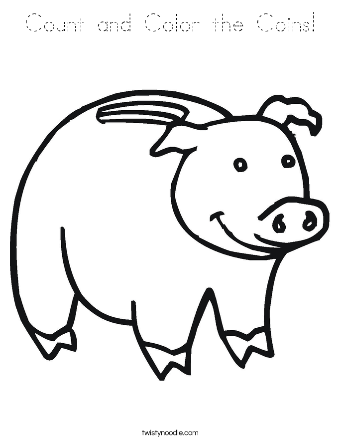 Count and Color the Coins! Coloring Page