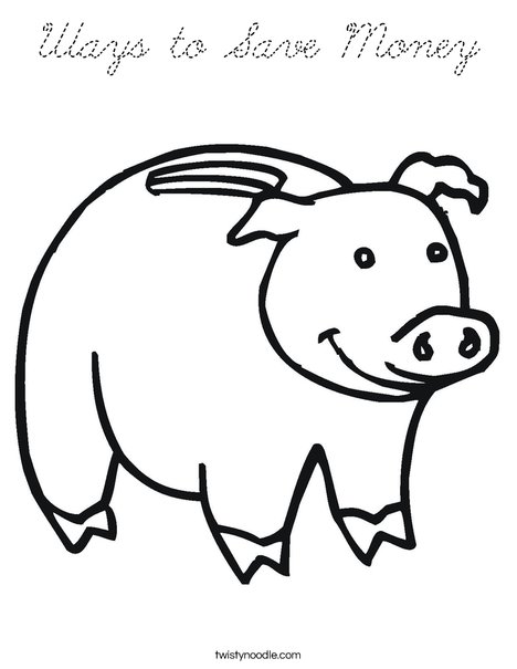 Piggy Bank Coloring Page
