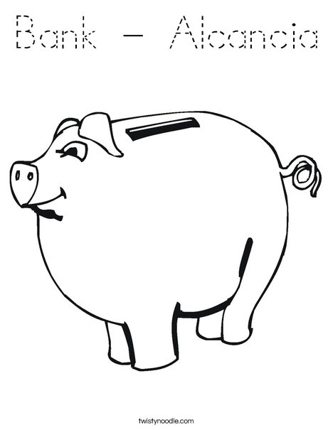 Child's Piggy Bank Coloring Page