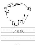 Bank Handwriting Sheet