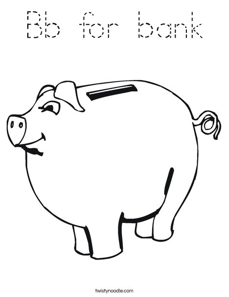 Child's Piggy Bank Coloring Page