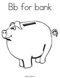 Bb for bank Coloring Page