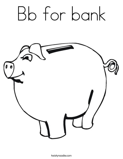 Child's Piggy Bank Coloring Page