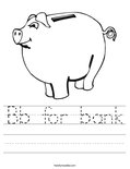 Bb for bank Worksheet