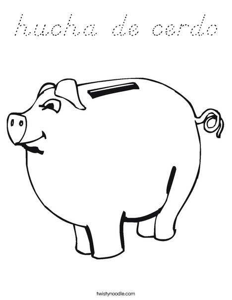 Child's Piggy Bank Coloring Page