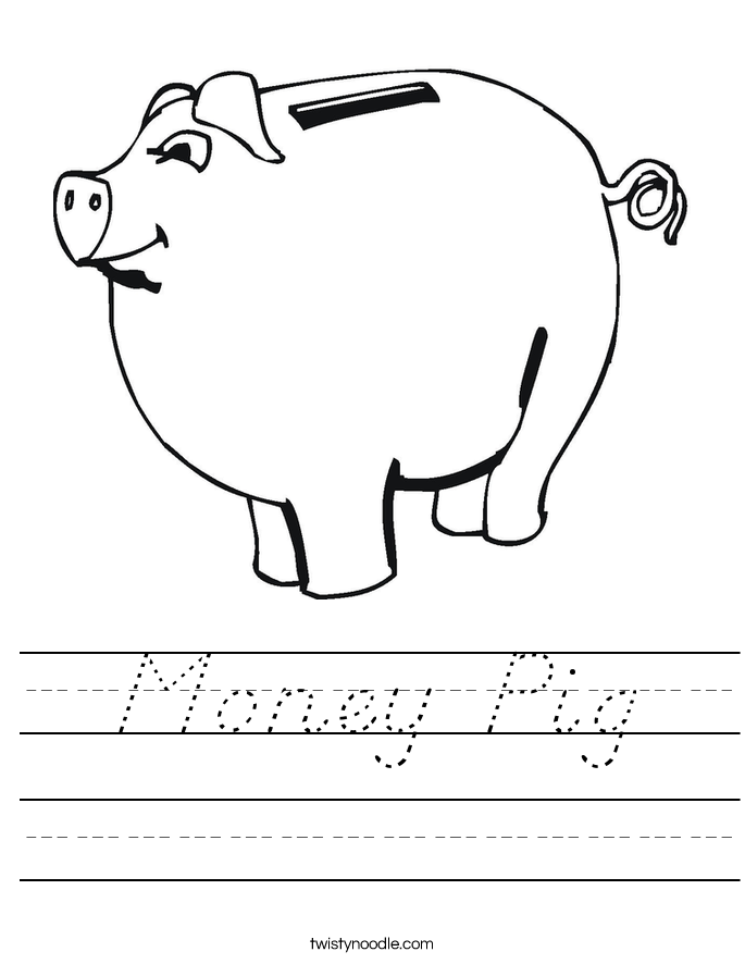 Money Pig Worksheet