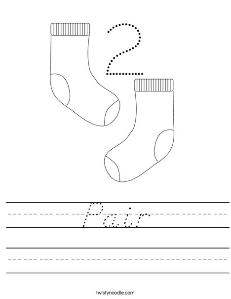 Pair of Socks Worksheet