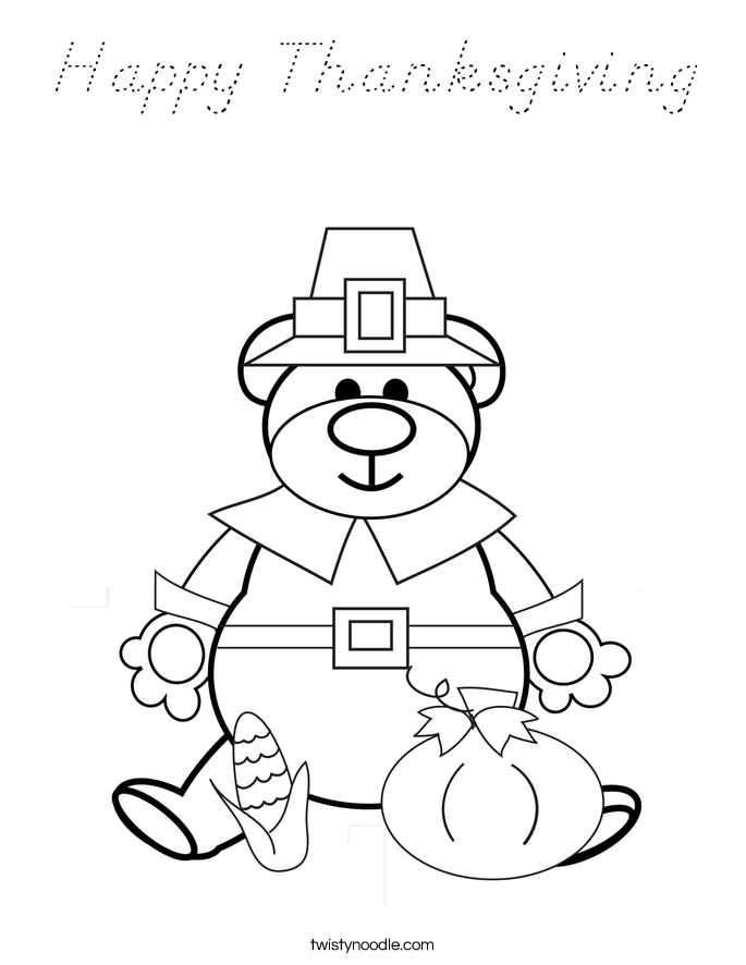 Happy Thanksgiving Coloring Page