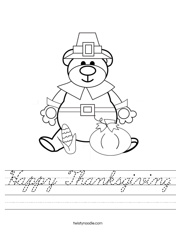 Happy Thanksgiving Worksheet