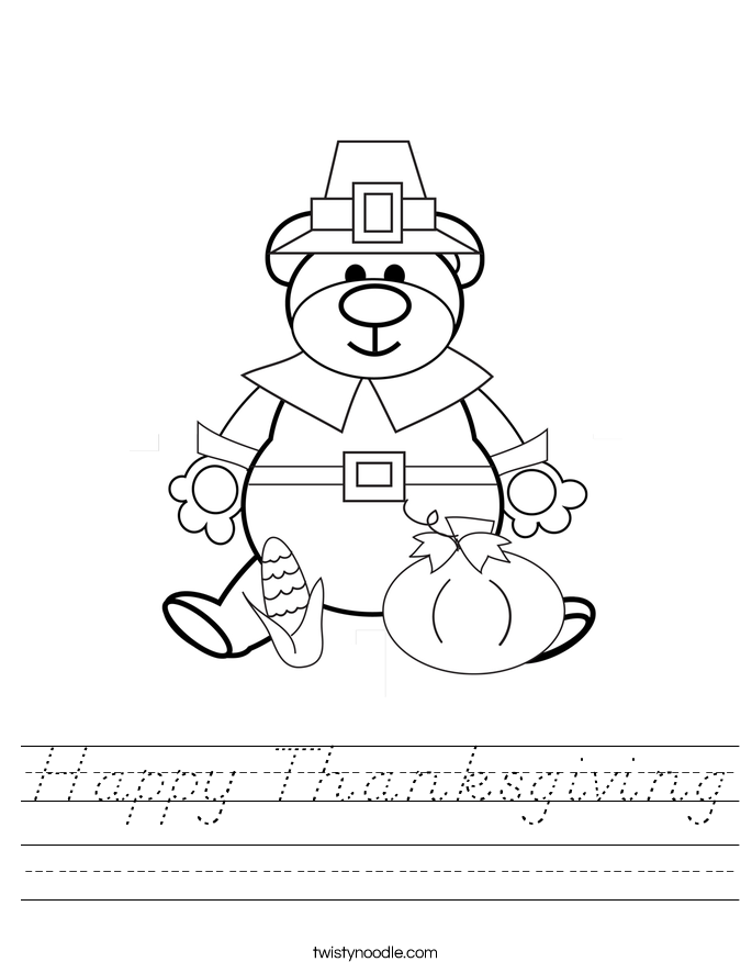 Happy Thanksgiving Worksheet
