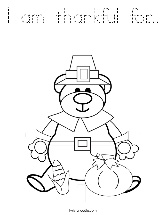 I am thankful for... Coloring Page