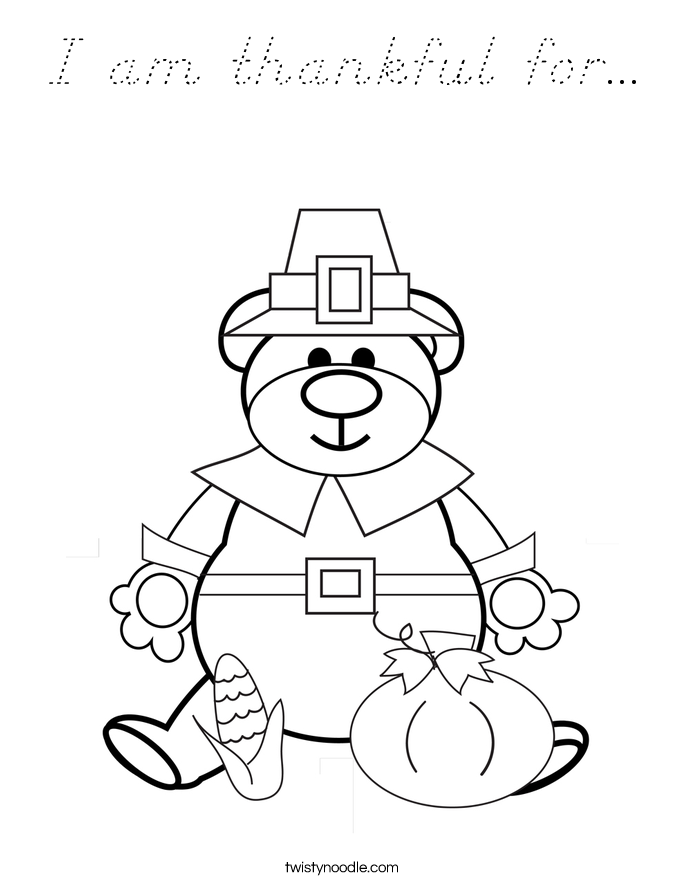 I am thankful for... Coloring Page
