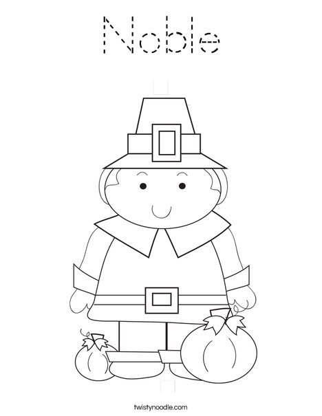 Pilgrim Boy Coloring Page