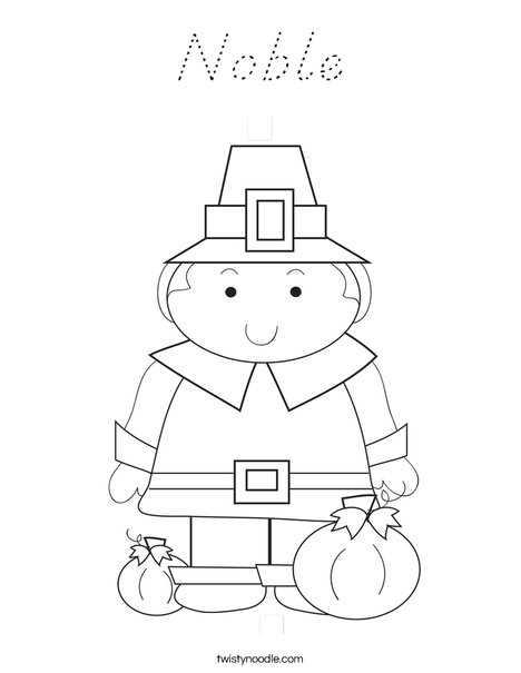 Pilgrim Boy Coloring Page
