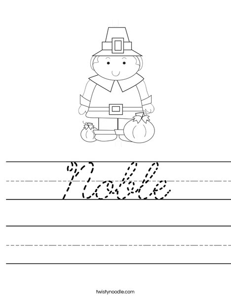 Pilgrim Boy Worksheet