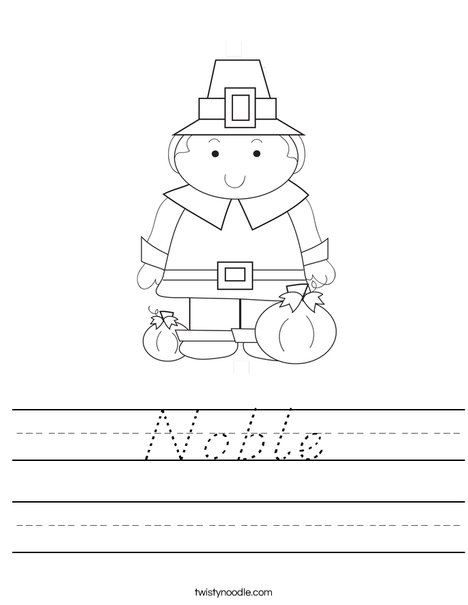 Pilgrim Boy Worksheet