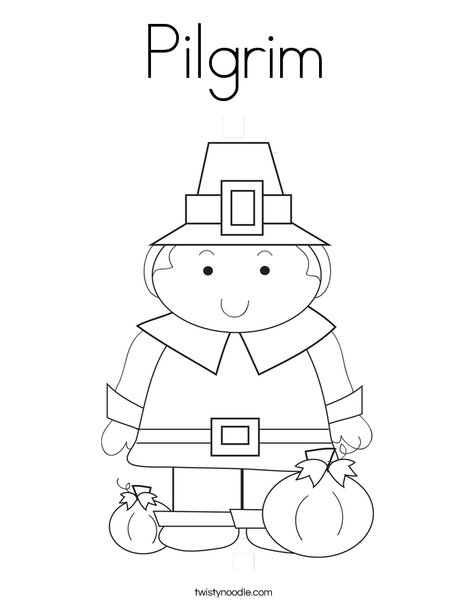 Pilgrim Boy Coloring Page