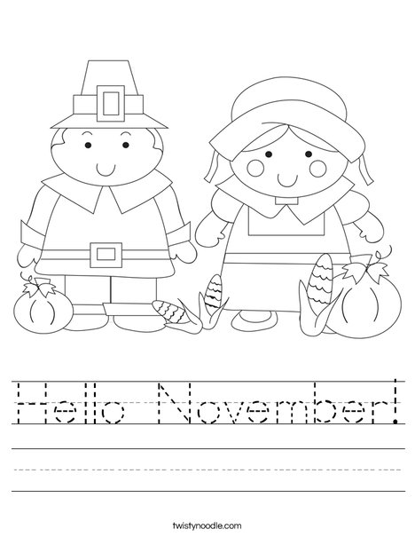 worksheets handwriting d'nealian Noodle Worksheet Twisty Hello  November